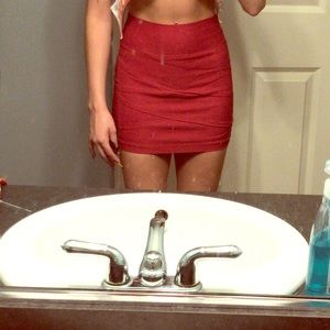 Red mini skirt